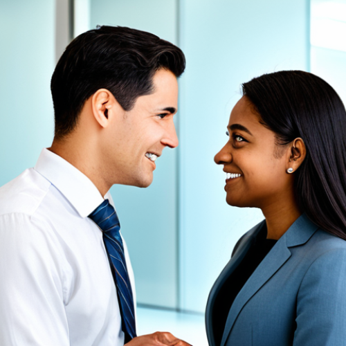 Home 6 A professional customer service representative, fully clothed in a modest business suit, engages in an empathetic conversation with a diverse customer, who is also in appropriate, modest attire, within a modern and brightly lit customer service center. The representative demonstrates active listening with a warm, understanding expression and natural pose, fostering genuine human connection. The scene highlights thoughtful interaction and professional communication. The image features perfect anatomy, correct proportions, well-formed hands, and proper finger count. This is safe for work, appropriate content, and family-friendly.