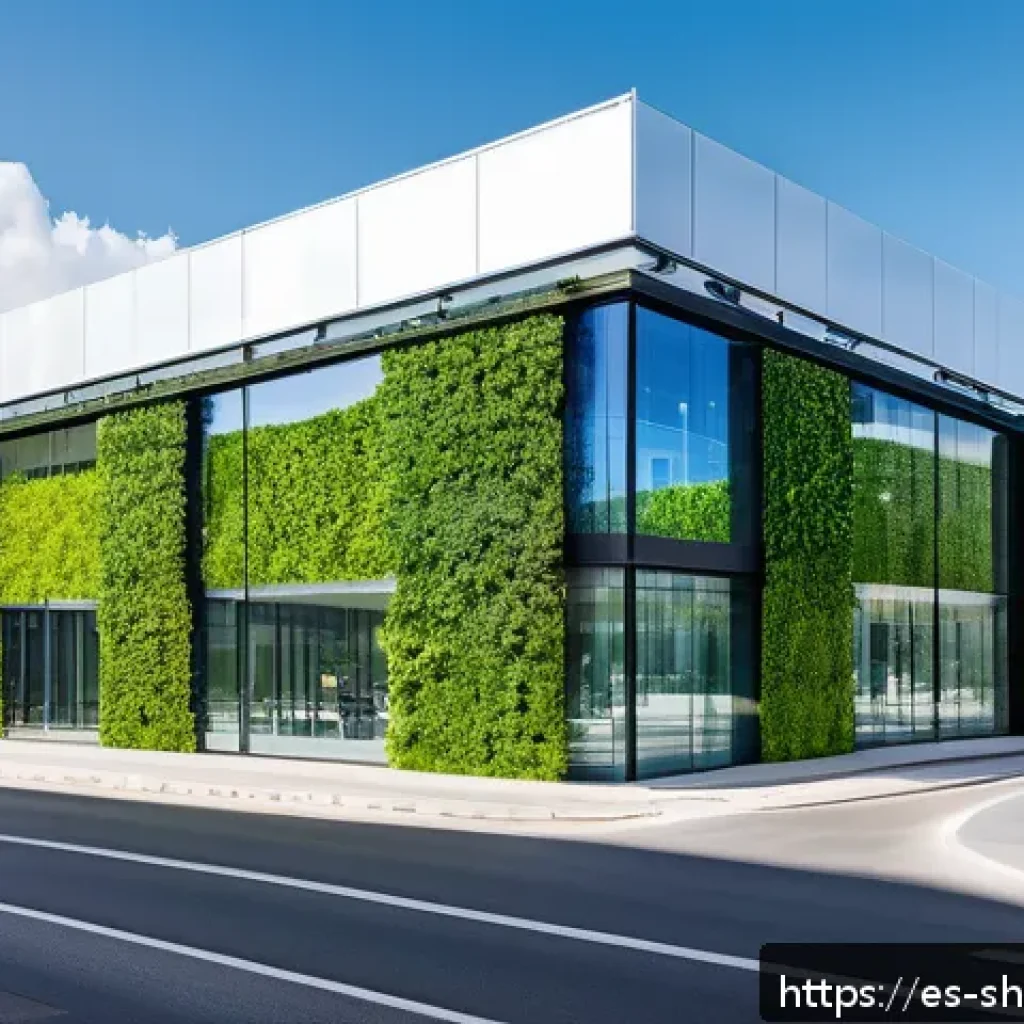지속가능한 자원 관리의 새로운 패러다임 - A modern smart office building in a vibrant Spanish city, featuring advanced energy management syste...