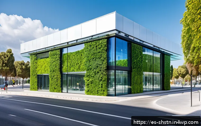 지속가능한 자원 관리의 새로운 패러다임 - A modern smart office building in a vibrant Spanish city, featuring advanced energy management syste...